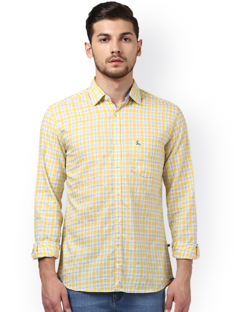 

Parx Men Yellow Slim Fit Checked Casual Shirt
