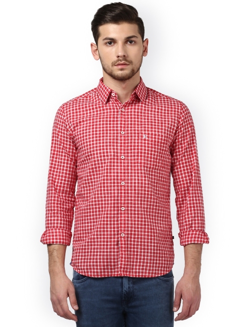 

Parx Men Red Slim Fit Checked Casual Shirt