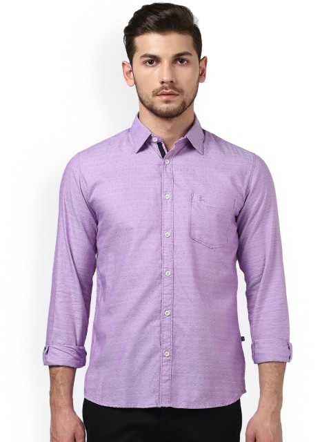 

Parx Men Lavender Slim Fit Solid Casual Cotton Shirt