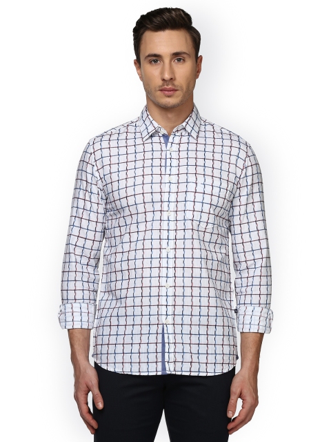 

Parx Men White Slim Fit Checked Casual Shirt