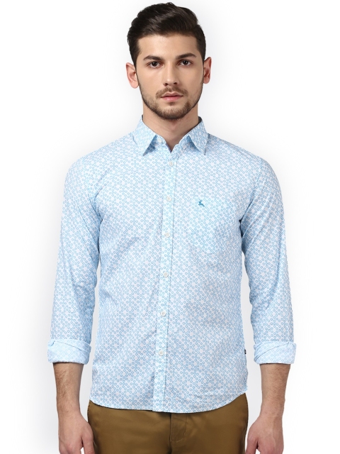 

Parx Men White & Blue Slim Fit Printed Casual Shirt