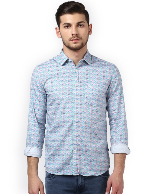 

Parx Men Blue & Pink Slim Fit Printed Casual Shirt