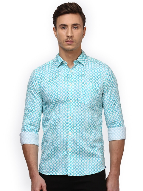 

Parx Men Blue Slim Fit Printed Casual Shirt