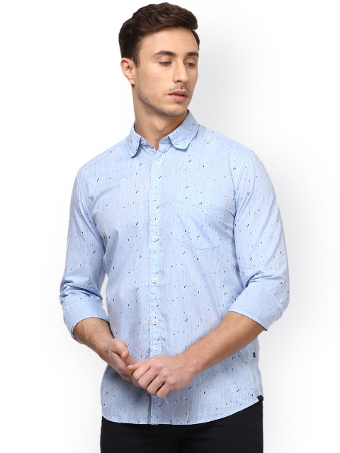 

Parx Men Blue Slim Fit Printed Casual Shirt