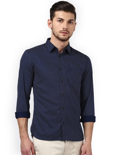 

Parx Men Navy Blue Slim Fit Printed Casual Shirt