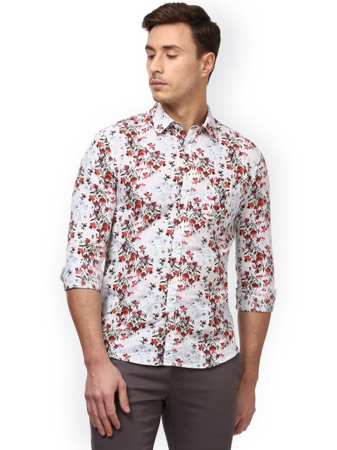 

Parx Men White & Red Slim Fit Printed Casual Shirt