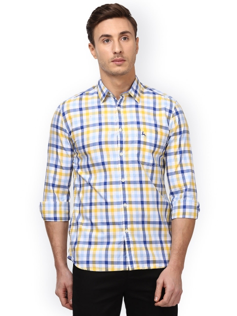 

Parx Men Yellow & White Slim Fit Checked Casual Shirt