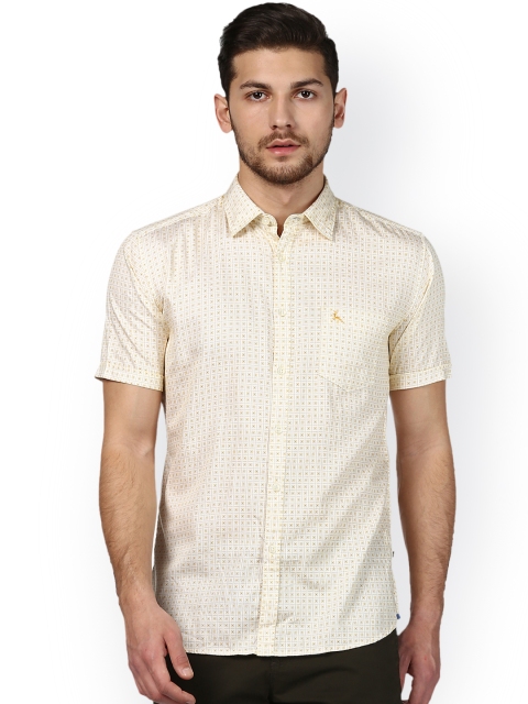 

Parx Men Yellow Slim Fit Printed Casual Shirt