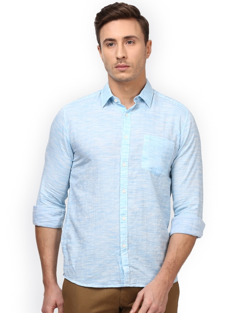 

Parx Men Blue Slim Fit Solid Casual Shirt