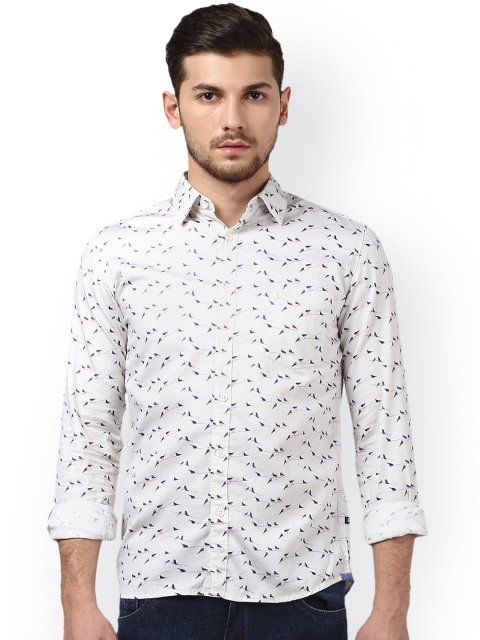 

Parx Men White Slim Fit Printed Casual Shirt