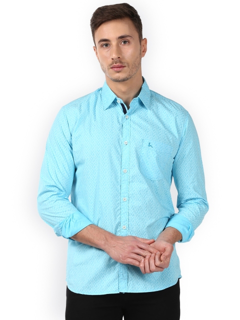 

Parx Men Blue Slim Fit Printed Casual Shirt