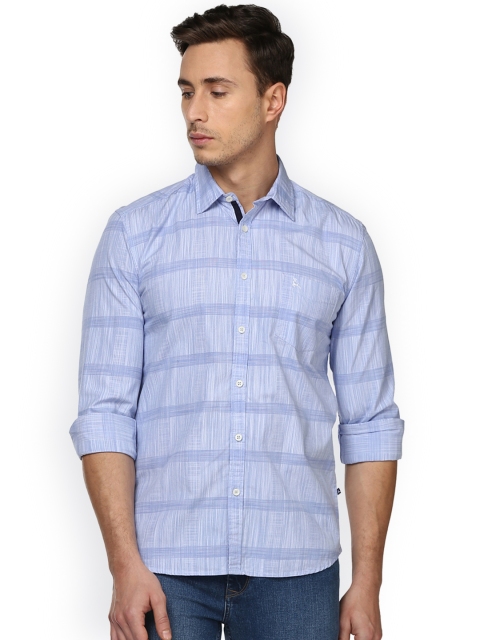 

Parx Men Blue Slim Fit Striped Casual Cotton Shirt