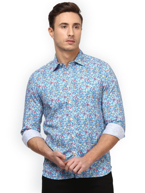 

Parx Men Blue Slim Fit Printed Casual Shirt