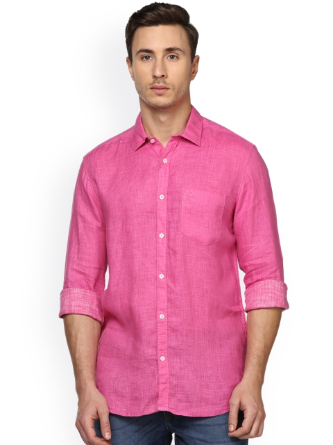 

Parx Men Pink Slim Fit Solid Linen Casual Shirt