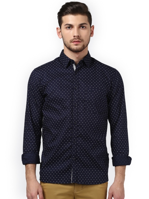 

Parx Men Navy Blue Slim Fit Printed Casual Shirt