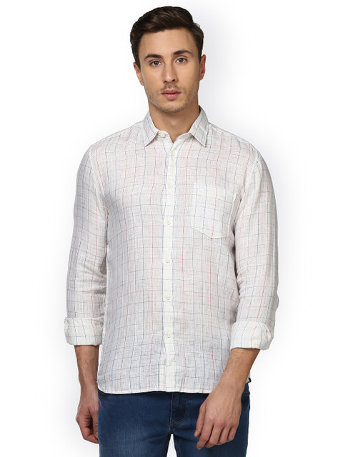 

Parx Men White Slim Fit Checked Casual Shirt