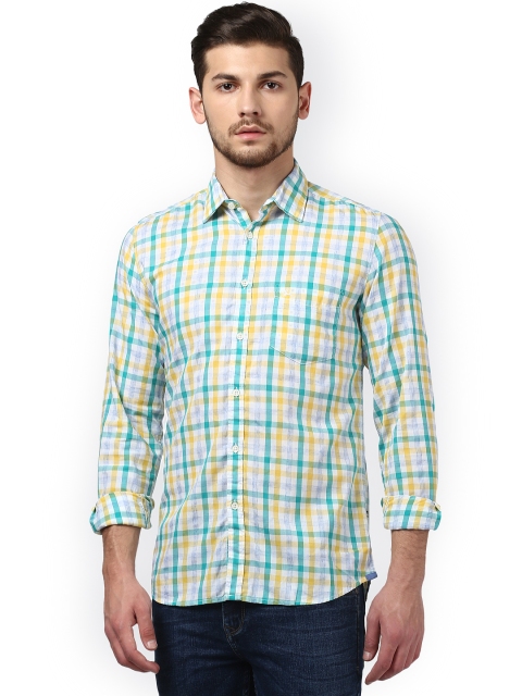 

Parx Men Green & Yellow Slim Fit Checked Casual Cotton Shirt