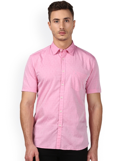 

Parx Men Pink Slim Fit Self Design Casual Shirt