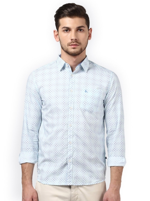 

Parx Men Blue Slim Fit Printed Casual Shirt