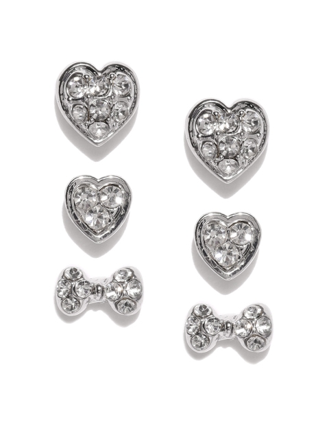 

Toniq Kids Set of 3 Stud Earrings, Silver