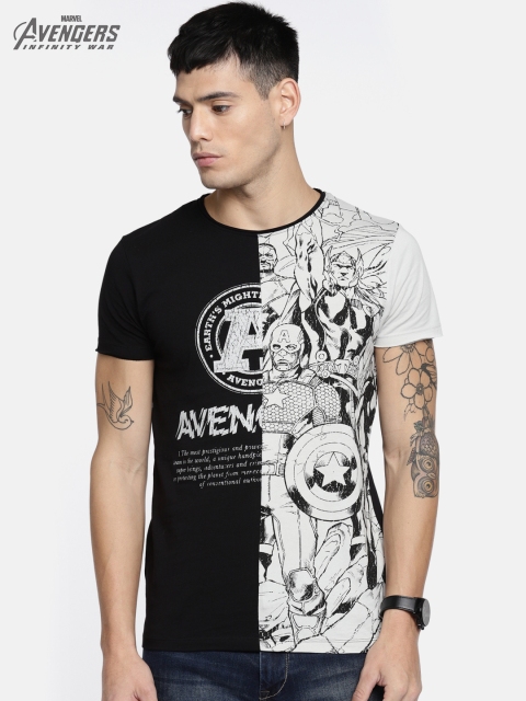 

Jack & Jones Men Black Printed Round Neck T-shirt