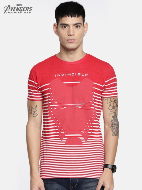 

Jack & Jones Men Red Striped Round Neck T-shirt