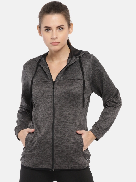 

HRX by Hrithik Roshan Women Grey Hooded Running Sweatshirts, Charcoal