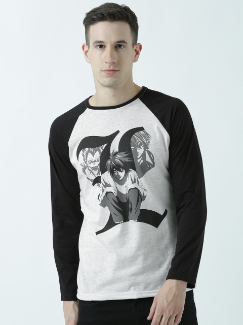 

ComicSense.xyz Men Off-White Black Printed Round Neck T-shirt