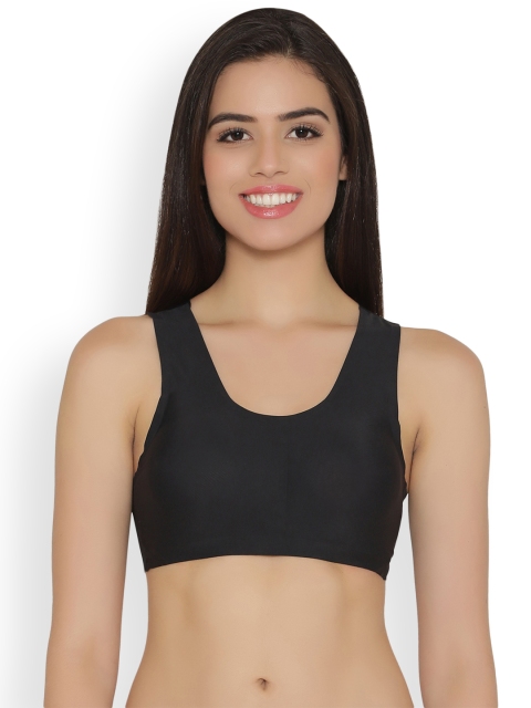 

Clovia Black Padded Non-Wired Seamless Laser Cut Sports Bra