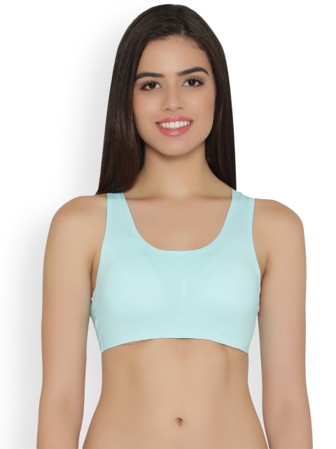 

Clovia Padded Non-Wired Seamless Laser Cut Sports Bra, Turquoise blue