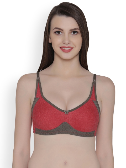 

Clovia Red Solid Non-Wired Non Padded Everyday Bra BR1030X04