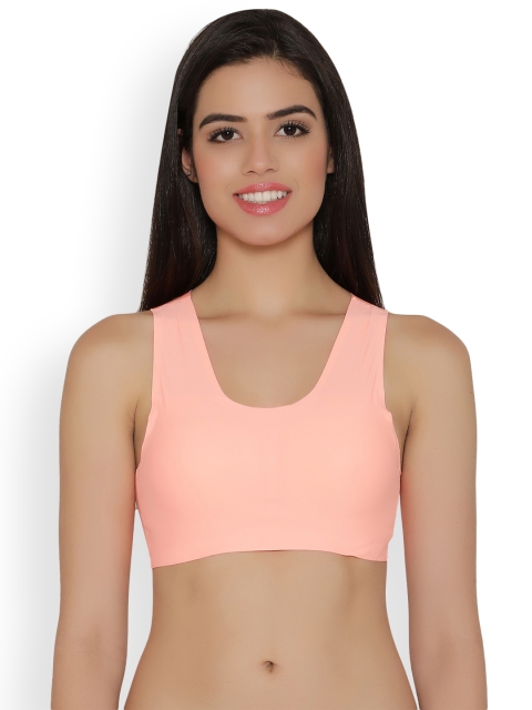 

Clovia Padded Non-Wired Seamless Laser Cut Sports Bra, Peach