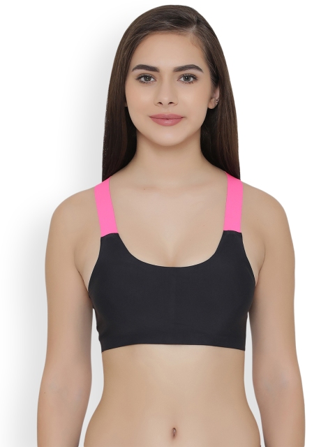 

Clovia Padded Non-Wired Racerback Sports Bra, Pink