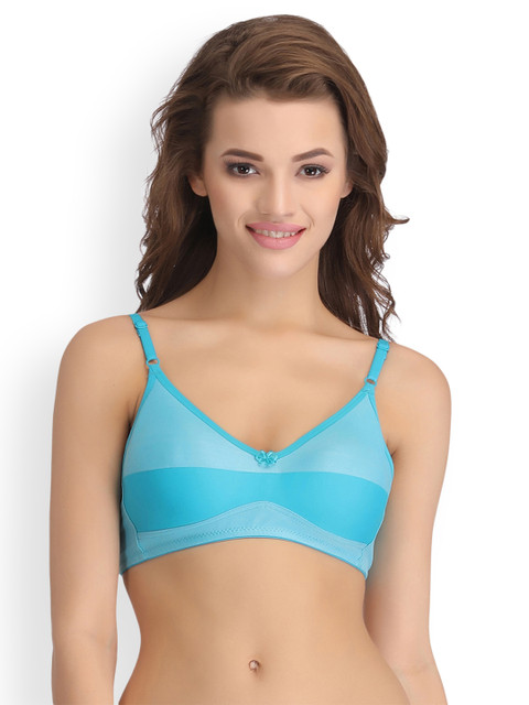 

Clovia Blue Solid Non-Wired Non Padded T-shirt Bra BR0789X03
