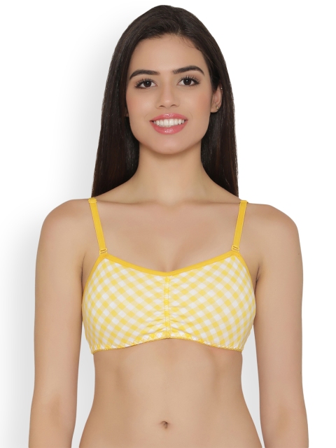 

Clovia Cotton Non-Padded Non-Wired Printed Multiway Strapless Beginners Bra, Yellow