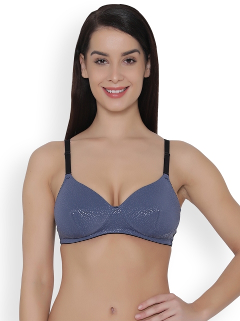 

Clovia Padded Non-Wired Polka Print Multiway Bra, Blue