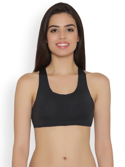 

Clovia Padded Non-Wired Seamless Laser Cut Sports Bra, Black
