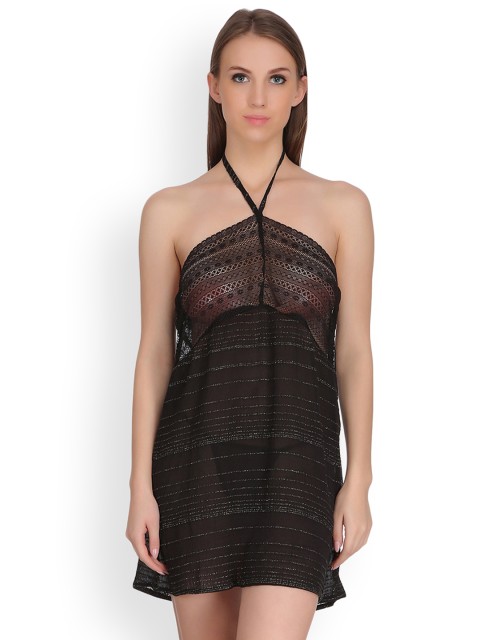 

Clovia Black Solid Baby Doll NS1047P13