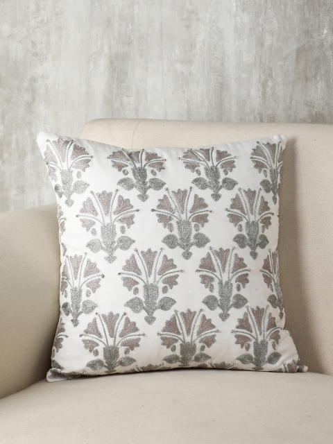 

Pure Home and Living White Embroidered Cushion Cover