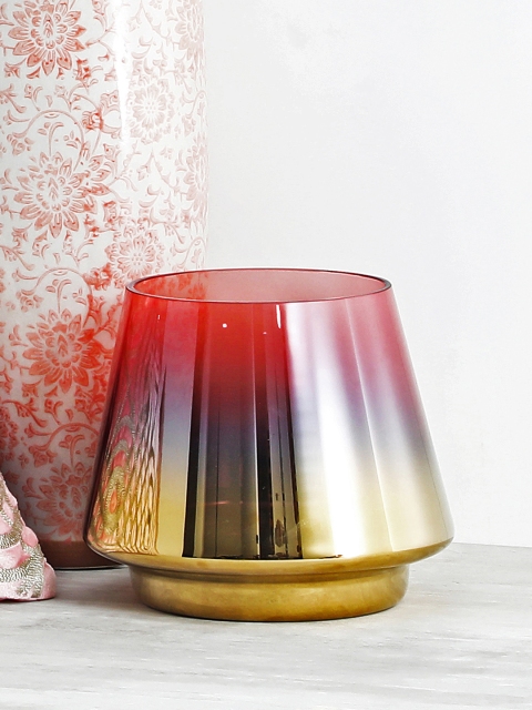 

Pure Home and Living Multicoloured Barrel Shaped Candle Holder, Multi