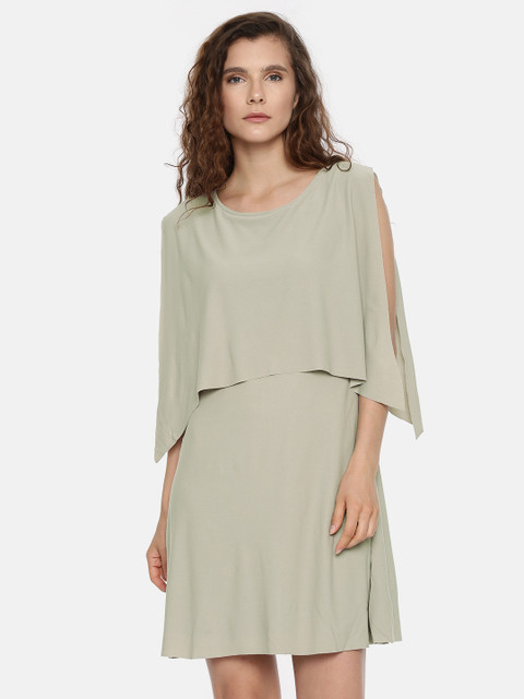 

Vero Moda Women Grey Solid Sheath Dress