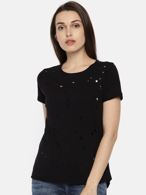 

People Women Black Solid Top