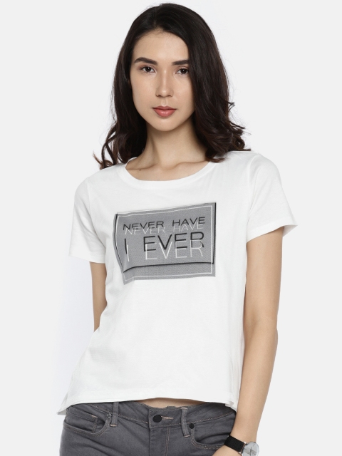 

People Women Off-White Printed Top