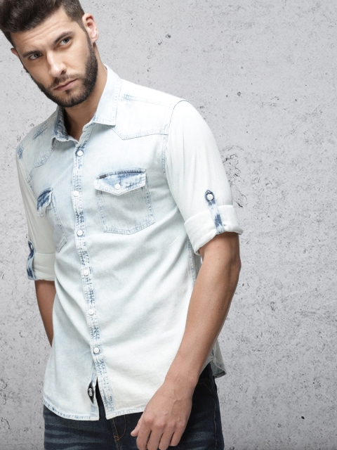 

Ecko Unltd Men Blue Slim Fit Faded Casual Shirt