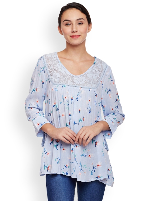 

Oxolloxo Women Blue Printed Top