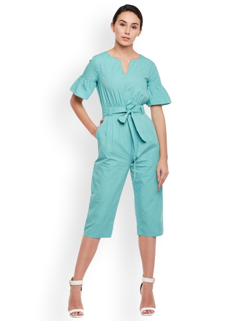 

Oxolloxo Sea Green Solid Basic Jumpsuit