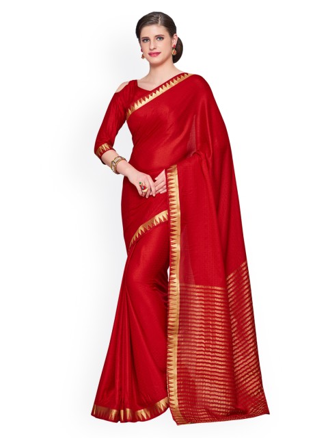 

MIMOSA Red Woven Design Kanjeevaram Saree