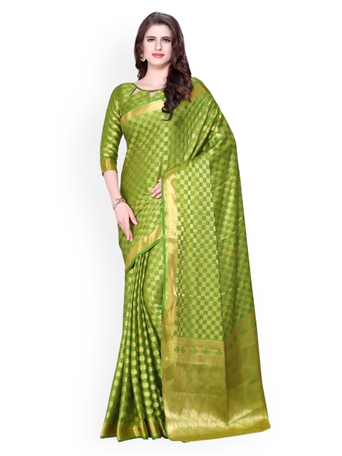 

MIMOSA Green Woven Design Kanjeevaram Saree