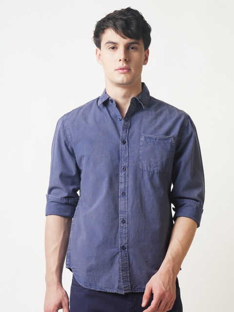 

Blue Saint Men Navy Blue Smart Slim Fit Solid Casual Shirt