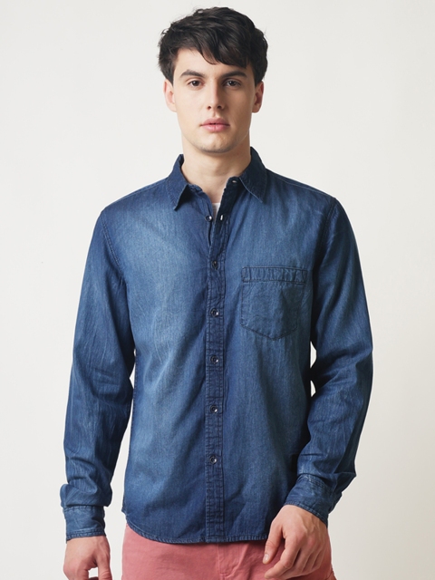 

Blue Saint Men Blue Smart Slim Fit Solid Casual Shirt